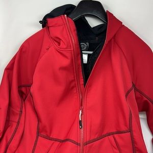 Loki Gear Hooded Women’s Full Zip Jacket Neck Gaiter Red Size Small